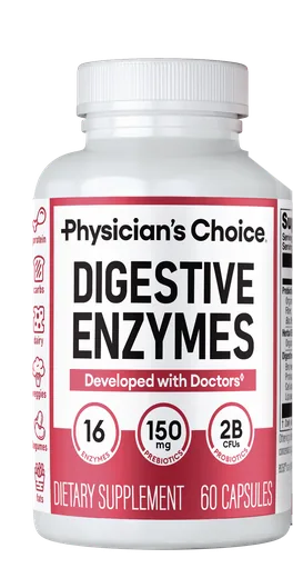 Bottle of Physician's Choice Digestive Enzymes, 60 capsules